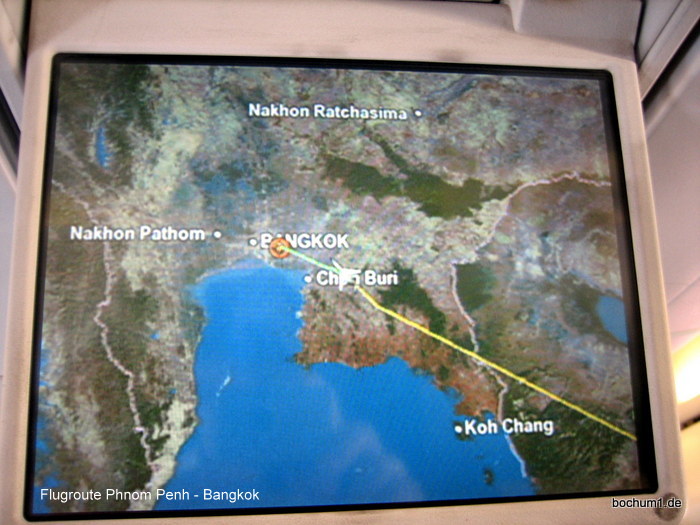 Flugstrecke Phnom Penh - Bangkok