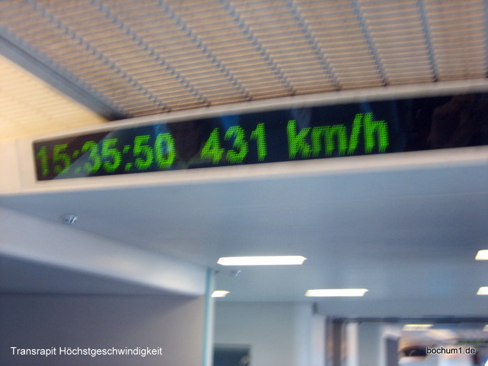 Transrapid - Höchstgeschwindigkeit