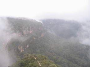 Echo Point bei abziehendem Nebel