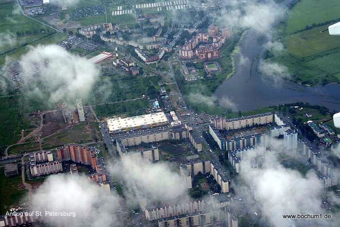 Anflug auf St. Petersburg