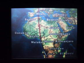 Flugroute Amsterdam - Kapstadt