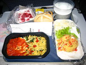 Der Verpflegung auf dem Flug...